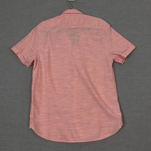 NEW Denim & Flower Shirt Short Sleeve Button Down Sz Medium Pink - Picture 2 of 9